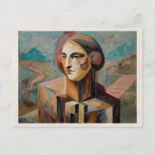 AI-Remix-Kunstwerk Abstrakte Frau Postkarte