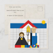 AI-Remix-Kunstwerk Bauhaus-Paar Postkarte (Vorne/Hinten)