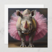 AI Rhino Ballet Feiertagskarte (Vorne/Hinten)