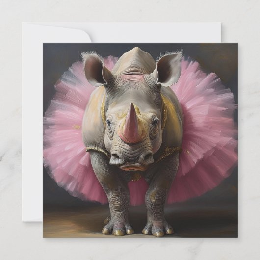 AI Rhino Ballet Feiertagskarte (Vorderseite)