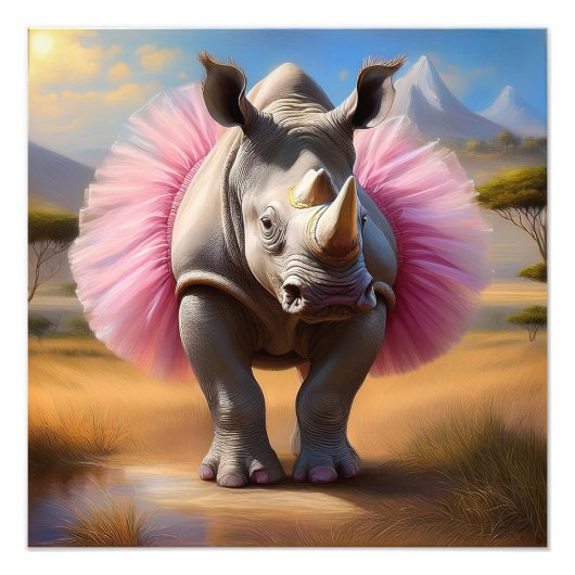 AI Rhino Tutu Fotodruck (Vorne)