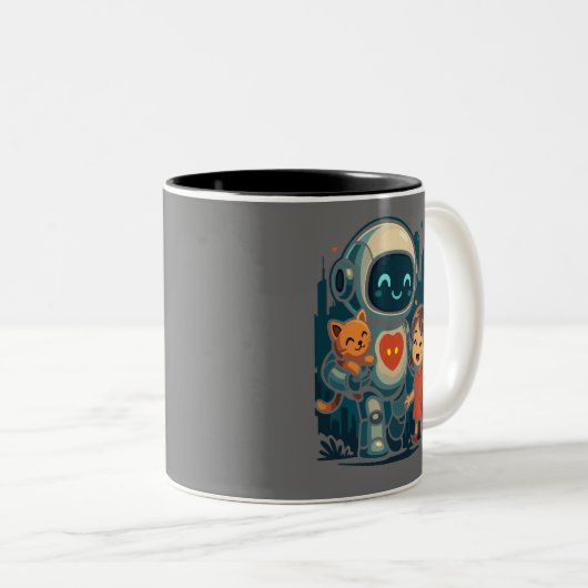 AI & Robot Characters – Futuristic Design Collecti Zweifarbige Tasse (VorderseiteRechts)