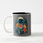 AI & Robot Characters – Futuristic Design Collecti Zweifarbige Tasse (Links)