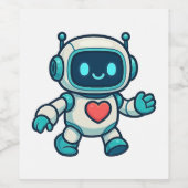 AI & Robot Characters Weinetikett (Einzelnes Label)