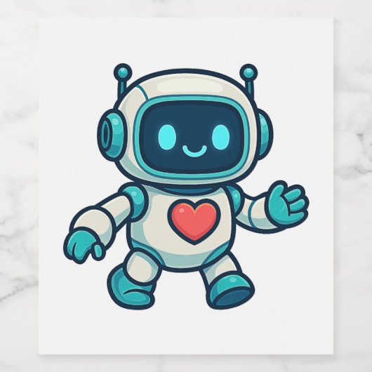 AI & Robot Characters Weinetikett (Einzelnes Label)