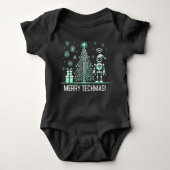 AI Robot mit Tech Christmas Tree - Merry Techmas Baby Strampler (Vorderseite)