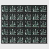 AI Robot mit Tech Christmas Tree - Merry Techmas Geschenkpapier (Flach)