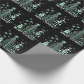 AI Robot mit Tech Christmas Tree - Merry Techmas Geschenkpapier (Ecke)