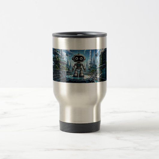 AI-Roboter-Reisebecher | AIC Digitale Identität #0 Reisebecher (Mittel)