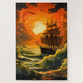 AI-Schiff bei Sunset Puzzle (Vertikal)