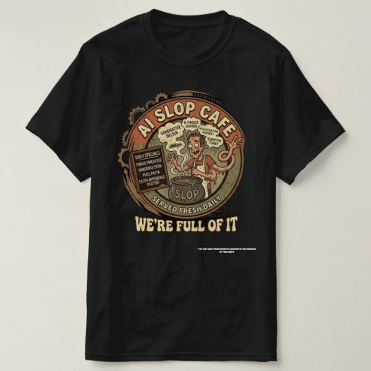 AI-Schlamm-Cafe T-Shirt (Design vorne)