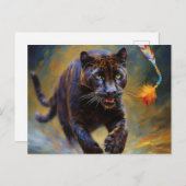 AI-Schwarzpanther-Katze Postkarte (Vorne/Hinten)