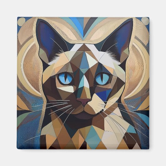 AI Siamese Cat Magnet (Vorne)
