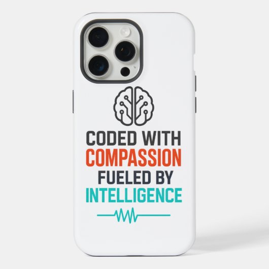 AI-Slogan - Codiert mit Mitgefühl iPhone Hülle (Rückseite)