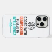 AI-Slogan - Codiert mit Mitgefühl iPhone Hülle (Rückseite (Horizontal))