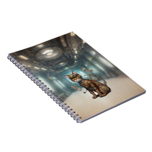 AI Steampunk Cat Notizblock (Rechte Seite)