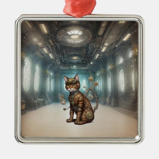 AI Steampunk Cat Ornament (Vorne)