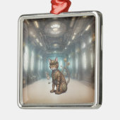 AI Steampunk Cat Ornament (Links)