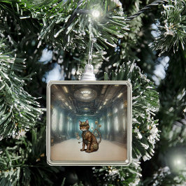 AI Steampunk Cat Ornament