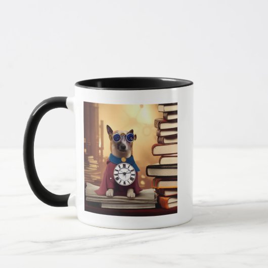 AI Steampunk Superheld Dog Tasse (Links)