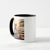 AI Steampunk Superheld Dog Tasse (Vorderseite Links)