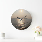 AI Sunset Clock Große Wanduhr (Zuhause)