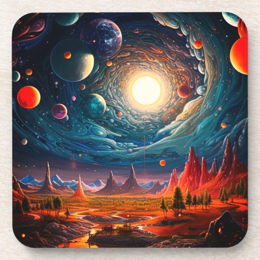 Ai Sunset Getränkeuntersetzer (Vorderseite)