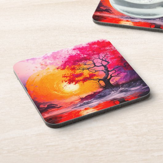 Ai Sunset Getränkeuntersetzer (Linke Seite)