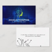 AI-Tech-Logo | Digitaler Hintergrund Visitenkarte (Vorne/Hinten)