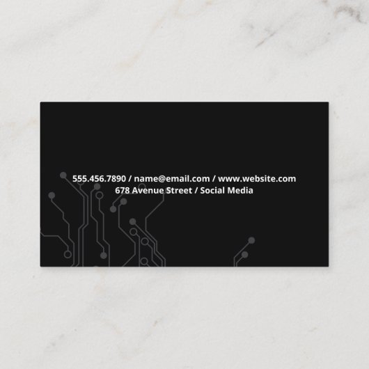 AI-Tech-Logo | Moderne technische Hardware Visitenkarte (Rückseite)