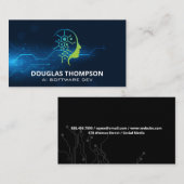 AI-Tech-Logo | Moderne technische Hardware Visitenkarte (Vorne/Hinten)