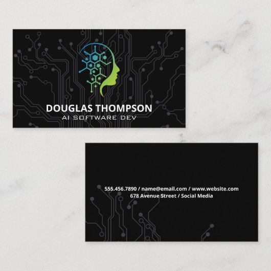 AI-Tech-Logo | Schalttafel Visitenkarte (Vorne/Hinten)