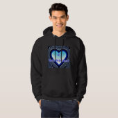 AI: Tech with Heart Men's Black Hoodie (Vorne ganz)
