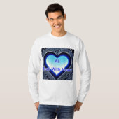 AI: Tech with Heart Men's Long Sleeve White T-Shirt (Vorne ganz)
