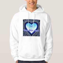 AI: Tech with Heart Men's White Hoodie