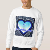 AI: Tech with Heart Men's White Sweatshirt (Vorderseite)