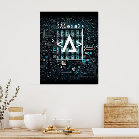 Ai - Technologie - Coding Monogram - Delta Poster (Küche)