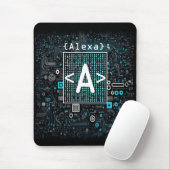 Ai - Technologie - Coding Monogram - Letter A Mousepad (Mit Mouse)