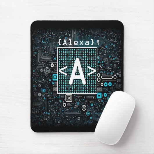 Ai - Technologie - Coding Monogram - Letter A Mousepad (Mit Mouse)