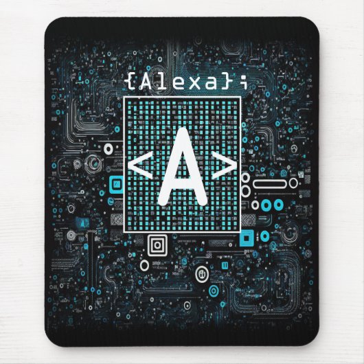 Ai - Technologie - Coding Monogram - Letter A Mousepad (Vorne)