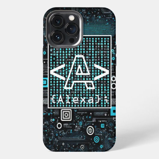 Ai - Technologie - Coding Monogramm - Buchstabe A iPhone Hülle (Rückseite)