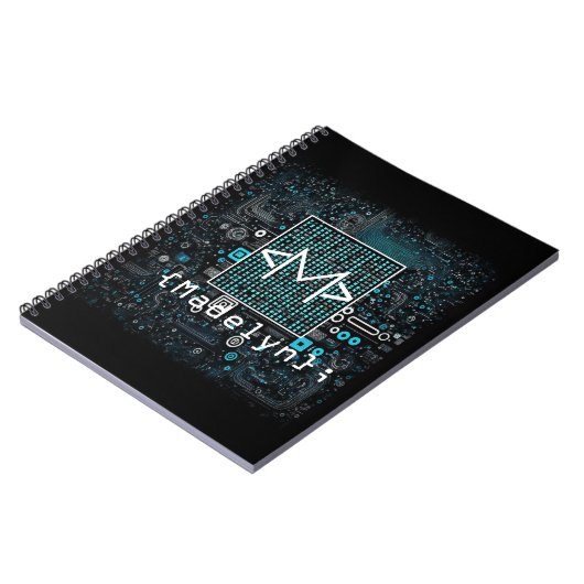 Ai - Technology - Coding Monogram - Letter M Notizblock (Linke Seite)