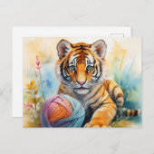 AI Tiger Ball Postkarte (Vorne/Hinten)