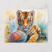 AI Tiger Ball Postkarte (Vorderseite)