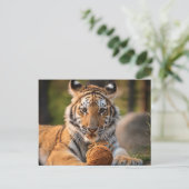AI Tiger mit Garn Postkarte (Stehend Vorderseite)