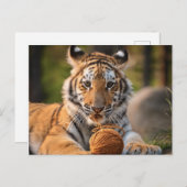 AI Tiger mit Garn Postkarte (Vorne/Hinten)