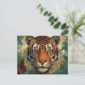 AI Tiger Postkarte (Stehend Vorderseite)