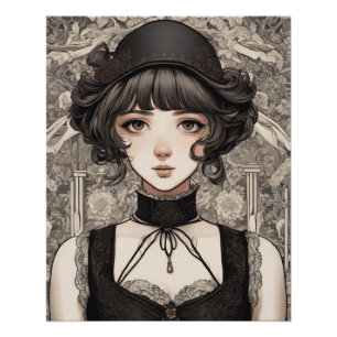 AI Träumige Anime Couture - Vintage Little Black  Poster