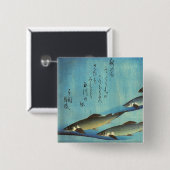 Ai (Trout) - Hiroshige Farbe Japanischer Fisch Pri Button (Vorne & Hinten)