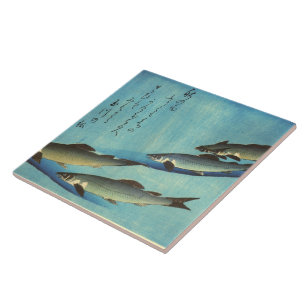 Ai (Trout) - Hiroshige Farbe Japanischer Fisch Pri Fliese